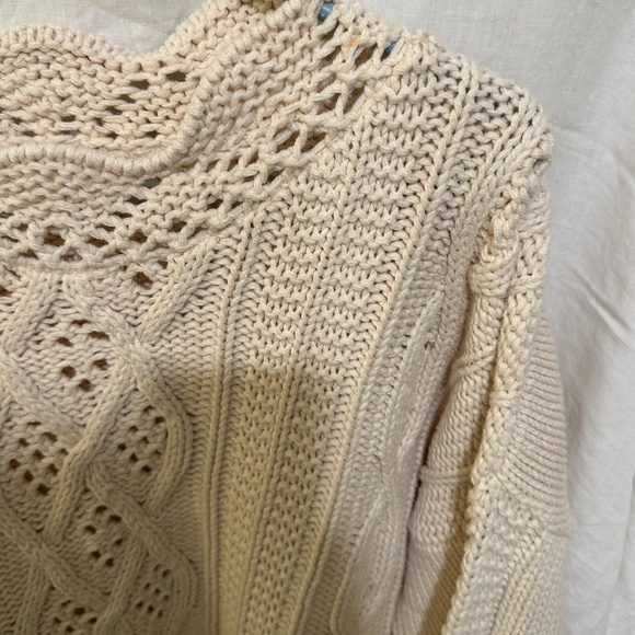 Stunning heavy cotton fancy knit & hem sweater - Picture 2 of 4